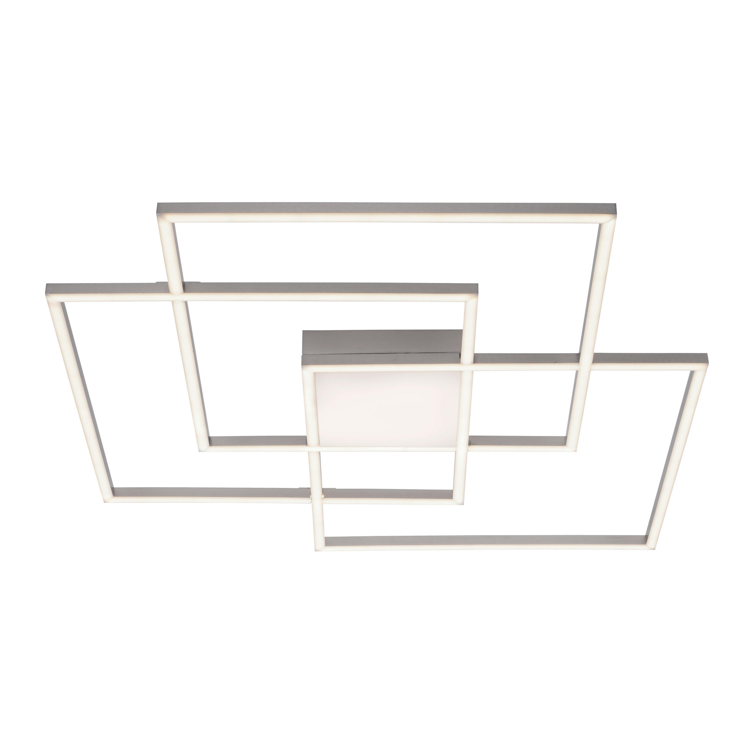 LED-DECKENLEUCHTE Asmin 75/75/6 cm   - Silberfarben, Design, Kunststoff/Metall (75/75/6cm)
