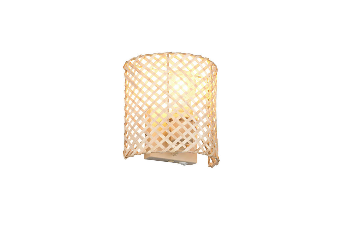 WANDLEUCHTE Bina 19/19/10,5 cm  - Beige/Naturfarben, Natur, Naturmaterialien/Metall (19/19/10,5cm)