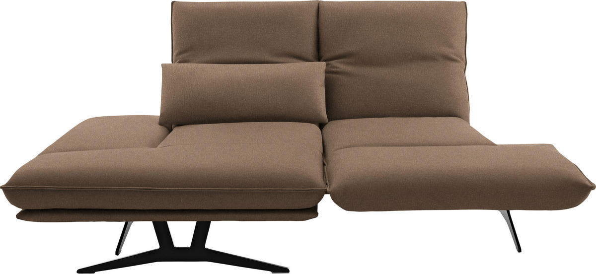 ECKSOFA in Echtleder Greige  - Greige/Gelb, Design, Leder/Metall (130/210cm) - Dieter Knoll