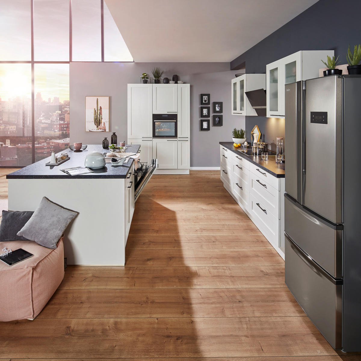 KUHINJA PO MERI - bela, Design, leseni material - Moderano