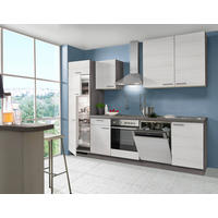 KÜCHENBLOCK 280 cm   in Eichefarben  - Edelstahlfarben/Eichefarben, KONVENTIONELL, Holzwerkstoff/Metall (280cm) - Welnova