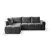 ECKSOFA in Chenille Anthrazit  - Anthrazit/Schwarz, Design, Textil/Metall (267/185cm) - Stylife