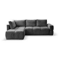 ECKSOFA Anthrazit Chenille  - Anthrazit/Schwarz, Design, Textil/Metall (267/185cm) - Stylife