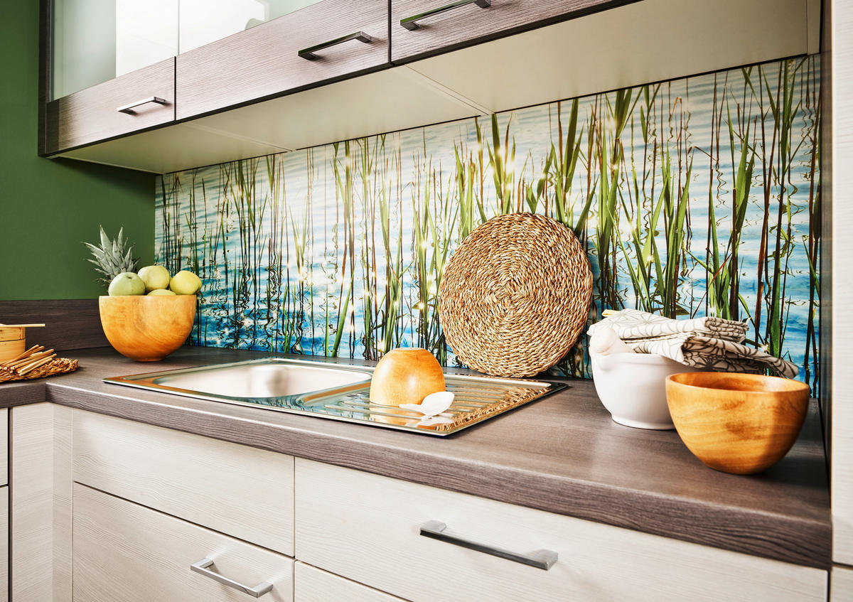 KÜCHENLEERBLOCK  335/275 cm  in Eichefarben  - Edelstahlfarben/Eichefarben, Design, Holzwerkstoff/Metall (335/275cm) - Welnova