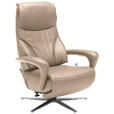 RELAXSESSEL in Leder Hellbraun  - Hellbraun/Edelstahlfarben, Design, Leder/Metall (75/106/88cm) - Dieter Knoll