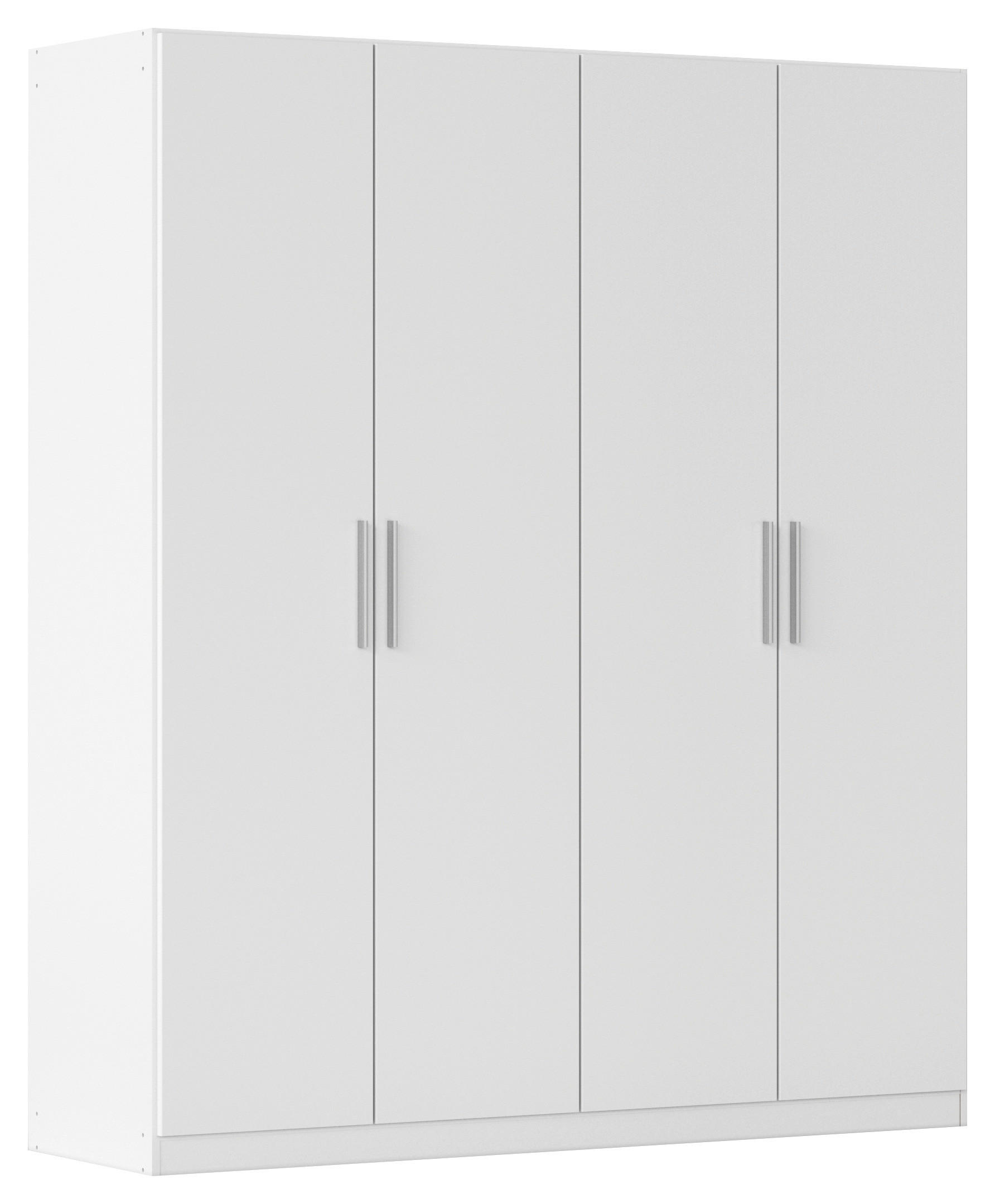 DREHTÜRENSCHRANK 181/210/54 cm,  in Weiß, 4-türig  - Alufarben/Weiß, KONVENTIONELL, Holzwerkstoff/Kunststoff (181/210/54cm) - home24