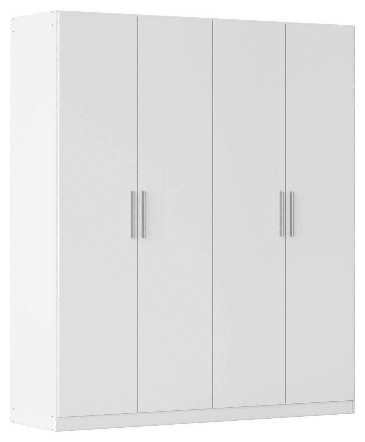 DREHTÜRENSCHRANK 181/210/54 cm,  in Weiß, 4-türig  - Alufarben/Weiß, KONVENTIONELL, Holzwerkstoff/Kunststoff (181/210/54cm) - home24