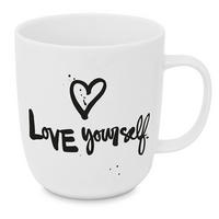 KAFFEEBECHER  400 ml   - Schwarz/Weiß, Basics (9/10cm) - PPD