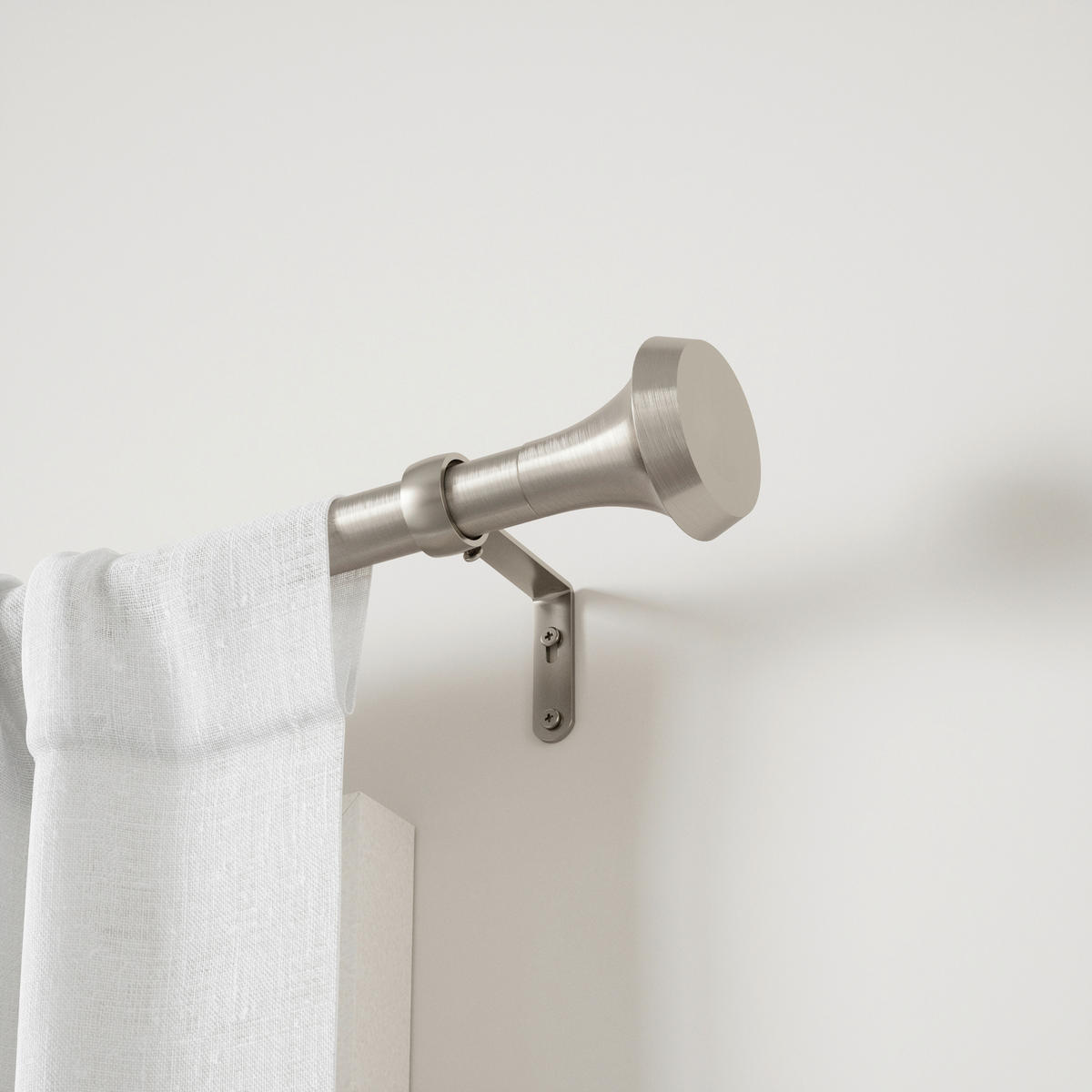 VORHANGSTANGENSET 91-183 cm  - Edelstahlfarben/Nickelfarben, KONVENTIONELL, Kunststoff/Metall (91-183cm) - Umbra