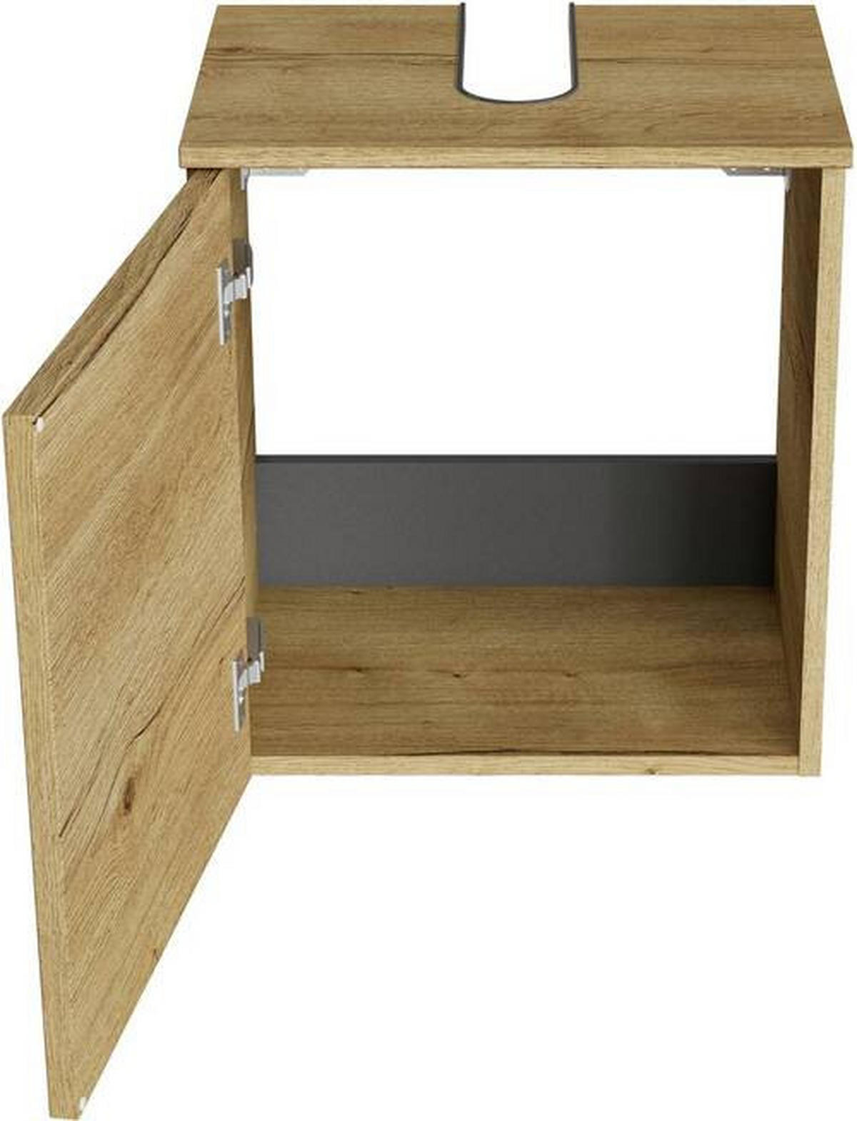 WASCHBECKENUNTERSCHRANK 45/49,8/33,3 cm  - Chromfarben/Wildeiche, KONVENTIONELL, Holzwerkstoff/Metall (45/49,8/33,3cm) - Sadena