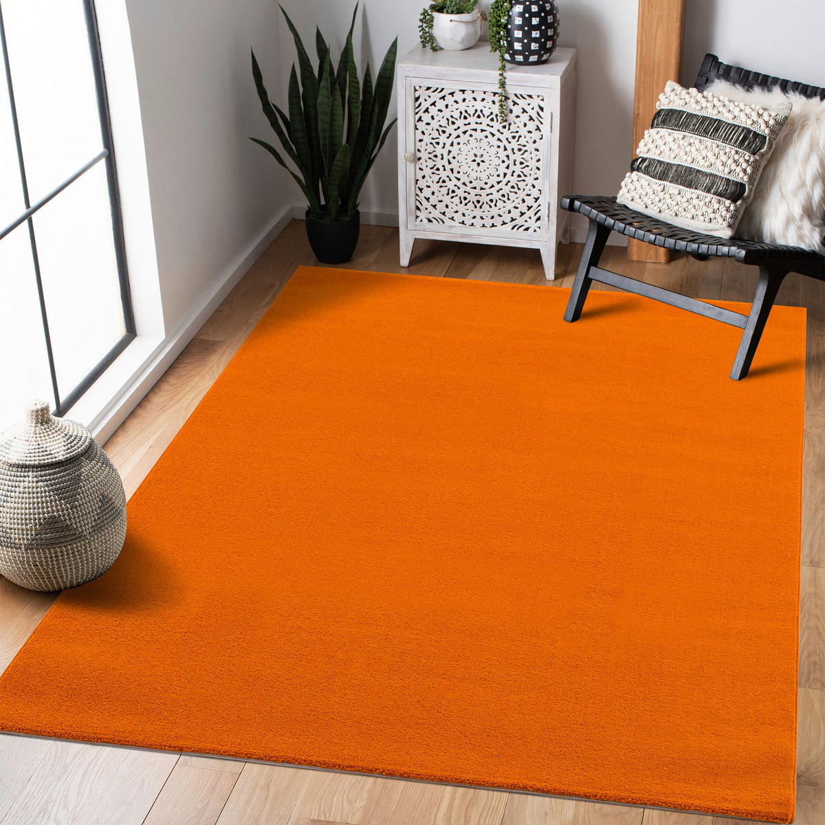WEBTEPPICH 60/110 cm Uni Orange  - Orange, LIFESTYLE, Kunststoff/Textil (60/110cm)