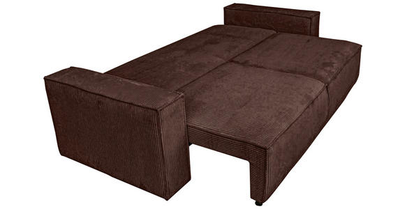 SCHLAFSOFA  mit Liegefunktion, Schlafen auf Sitzhöhe, Rücken echt Cord Dunkelbraun  - Dunkelbraun/Schwarz, KONVENTIONELL, Kunststoff/Textil (240/89/100cm) - Carryhome