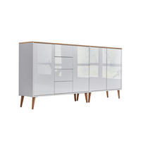 SIDEBOARD Mailand Set 15 + HF  in 185/86/33 cm  - Weiß Hochglanz/Eiche Artisan, MODERN, Holz/Holzwerkstoff (185/86/33cm) - MID.YOU