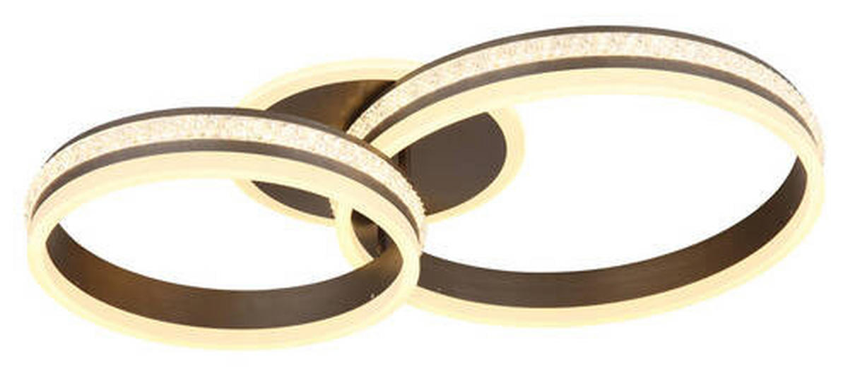 LED-DECKENLEUCHTE 50 W    65/40/14 cm  - Klar/Titanfarben, Design, Kunststoff/Metall (65/40/14cm) - Globo