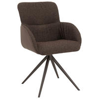 ARMLEHNSTUHL  in beflockt Echtleder pigmentiert  - Hellbraun/Dunkelbraun, Design, Leder/Textil (57/91/61cm) - Bert Plantagie