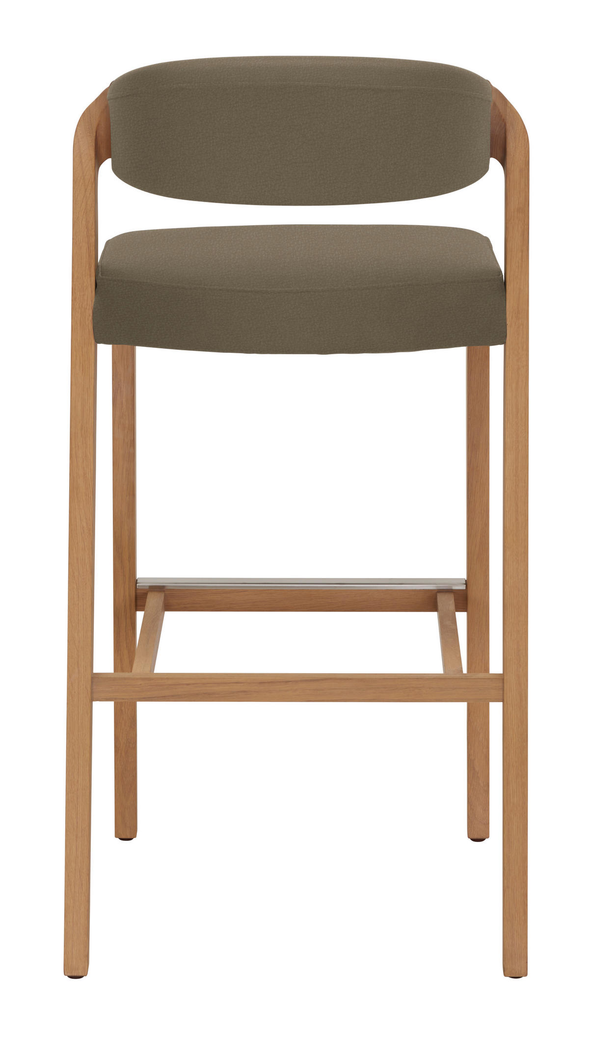 BARHOCKER Holz, Leder Schlammfarben, Wildeiche  - Wildeiche/Schlammfarben, Natur, Leder/Holz (52/103/52cm) - Voglauer