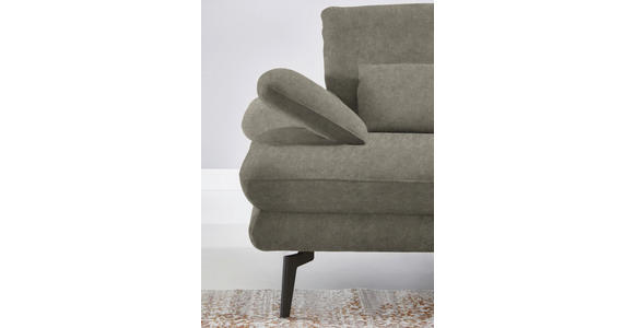 ECKSOFA in Velours Grau 310/180 cm - Schwarz/Grau, Design, Textil/Metall (310/180cm) - Dieter Knoll