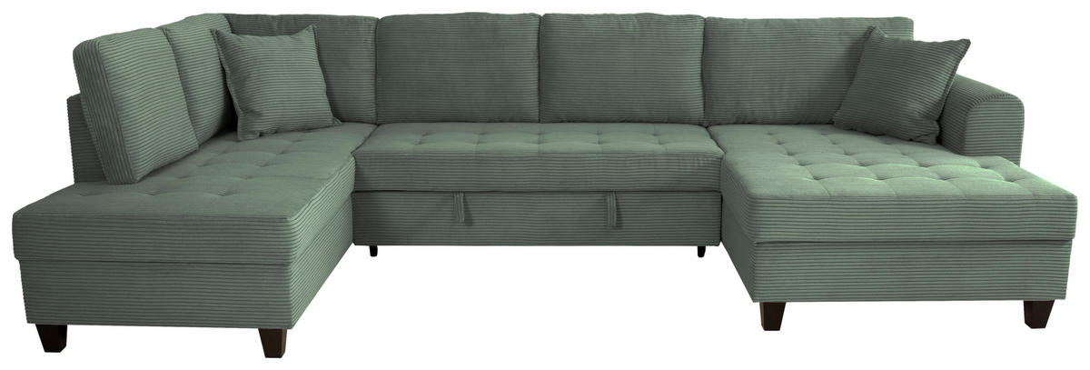 WOHNLANDSCHAFT MORITZ Grün Cord  - Grün, Trend, Textil (178/324/155cm) - P & B