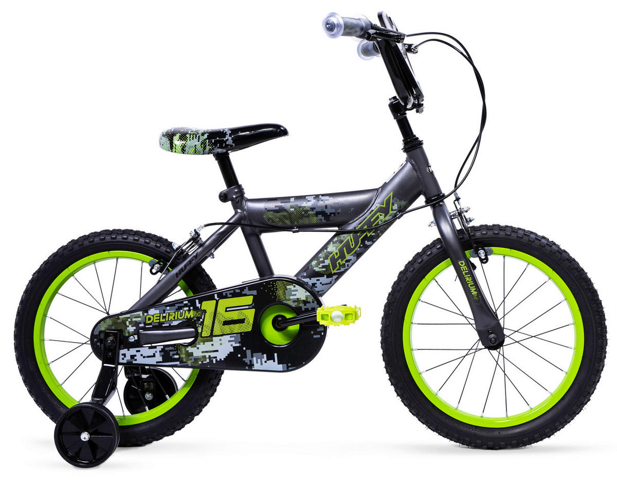 KINDERFAHRRAD 16 Zoll  - Silberfarben/Grün, Basics, Metall (54/106/78cm)