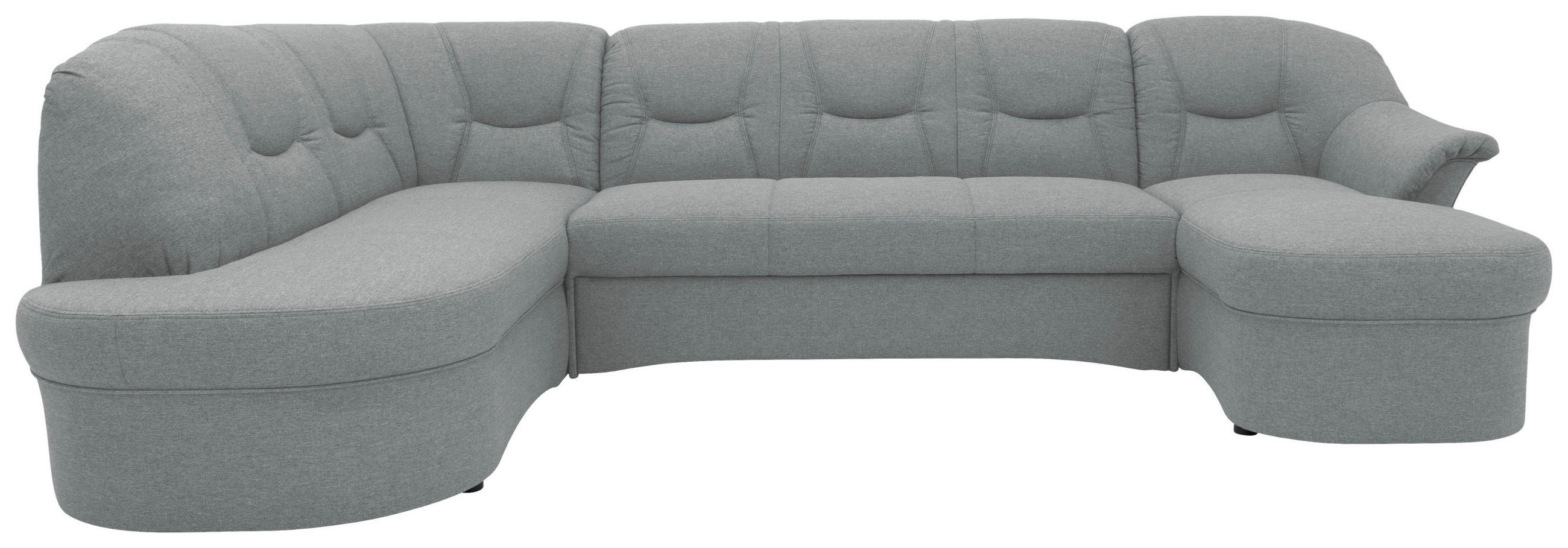 WOHNLANDSCHAFT Grau Mikrofaser  - Schwarz/Grau, KONVENTIONELL, Kunststoff/Textil (180/295/146cm) - MID.YOU