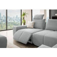 ECKSOFA in Velours Grau  - Schwarz/Grau, Design, Kunststoff/Textil (326/236cm) - Xora