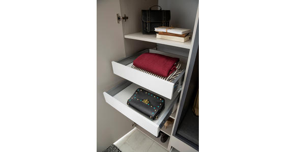 GARDEROBE 5-teilig in 196/233/59 cm - Anthrazit/Nussbaumfarben, Design, Holz/Holzwerkstoff (196/233/59cm) - Moderano