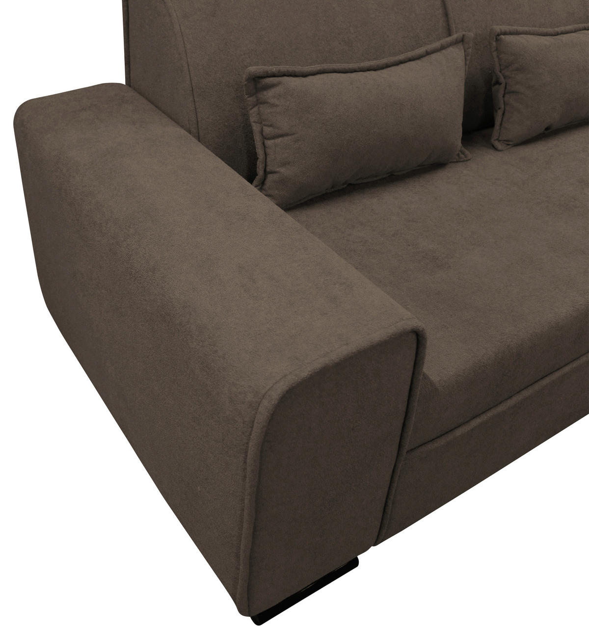 ECKSOFA in Struktur, Bouclé Braun  - Schwarz/Braun, Design, Kunststoff/Textil (270/175cm) - MID.YOU