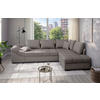 ECKSCHLAFSOFA in Graubraun Textil   - Graubraun/Schwarz, Modern, Holz/Textil (298/202cm) - MID.YOU