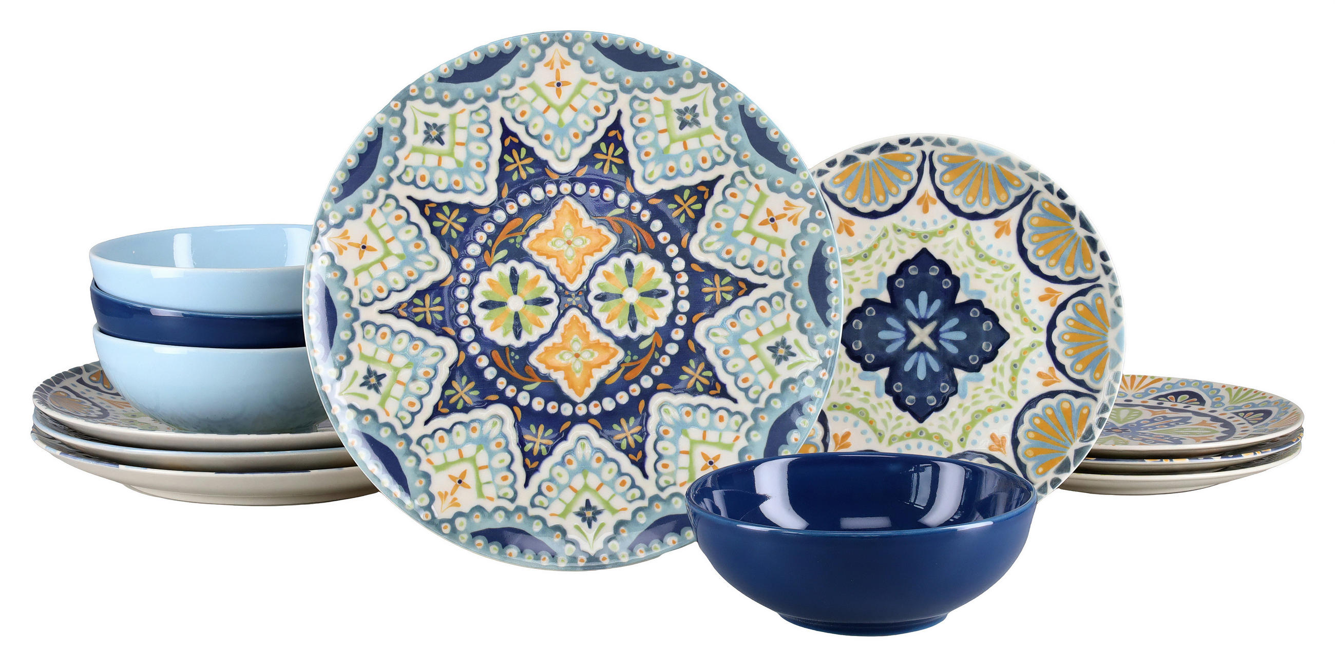 TAFELSERVICE Patio 12-teilig  - Multicolor, Basics, Keramik - Creatable