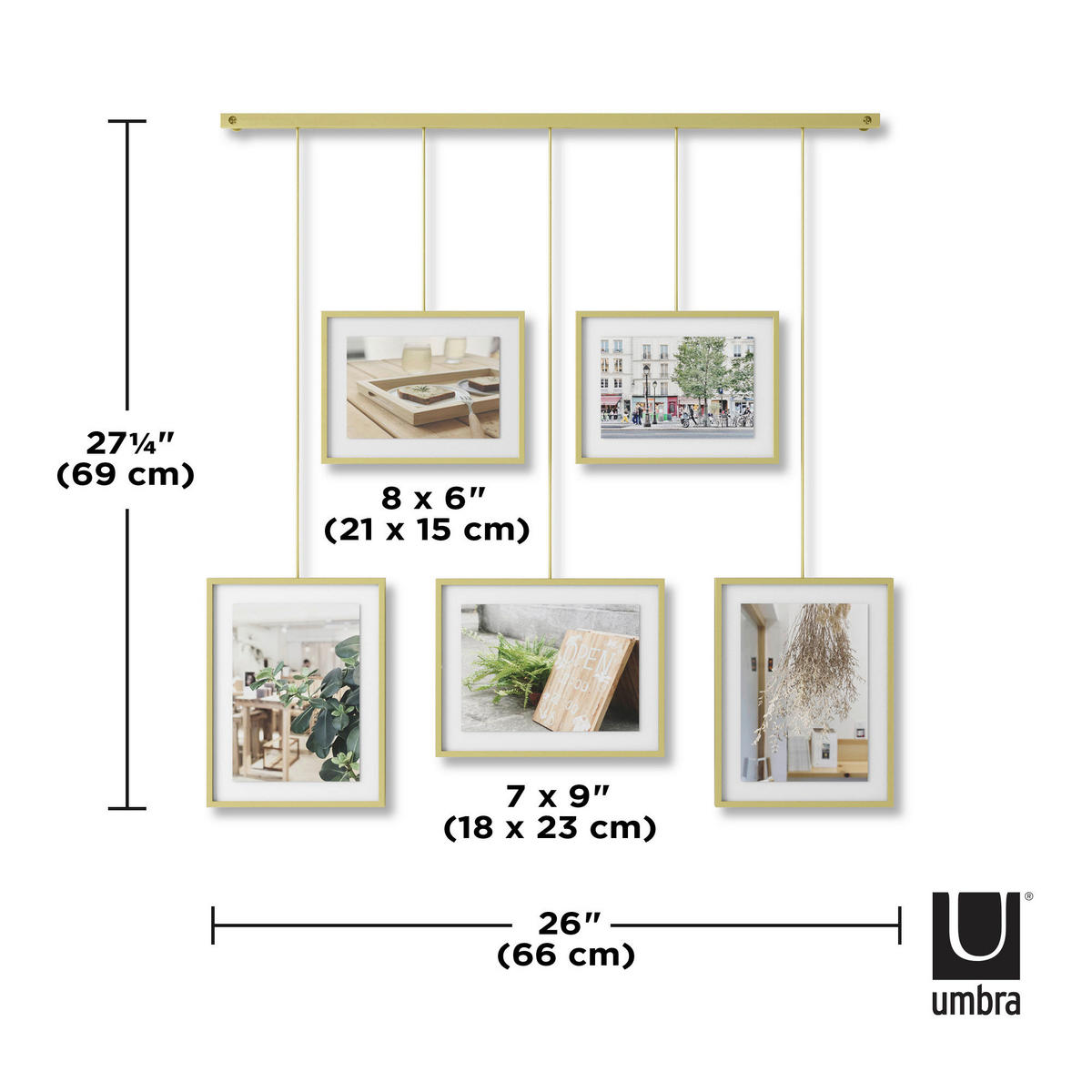 COLLAGERAM 79,4/3,2/69,5 cm  - guldfärgad, Design, metall/glas (79,4/3,2/69,5cm) - Umbra