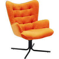 DESIGNSESSEL in Samt Orange, Schwarz  - Schwarz/Orange, Design, Textil/Metall (82/95/73cm) - Kare-Design