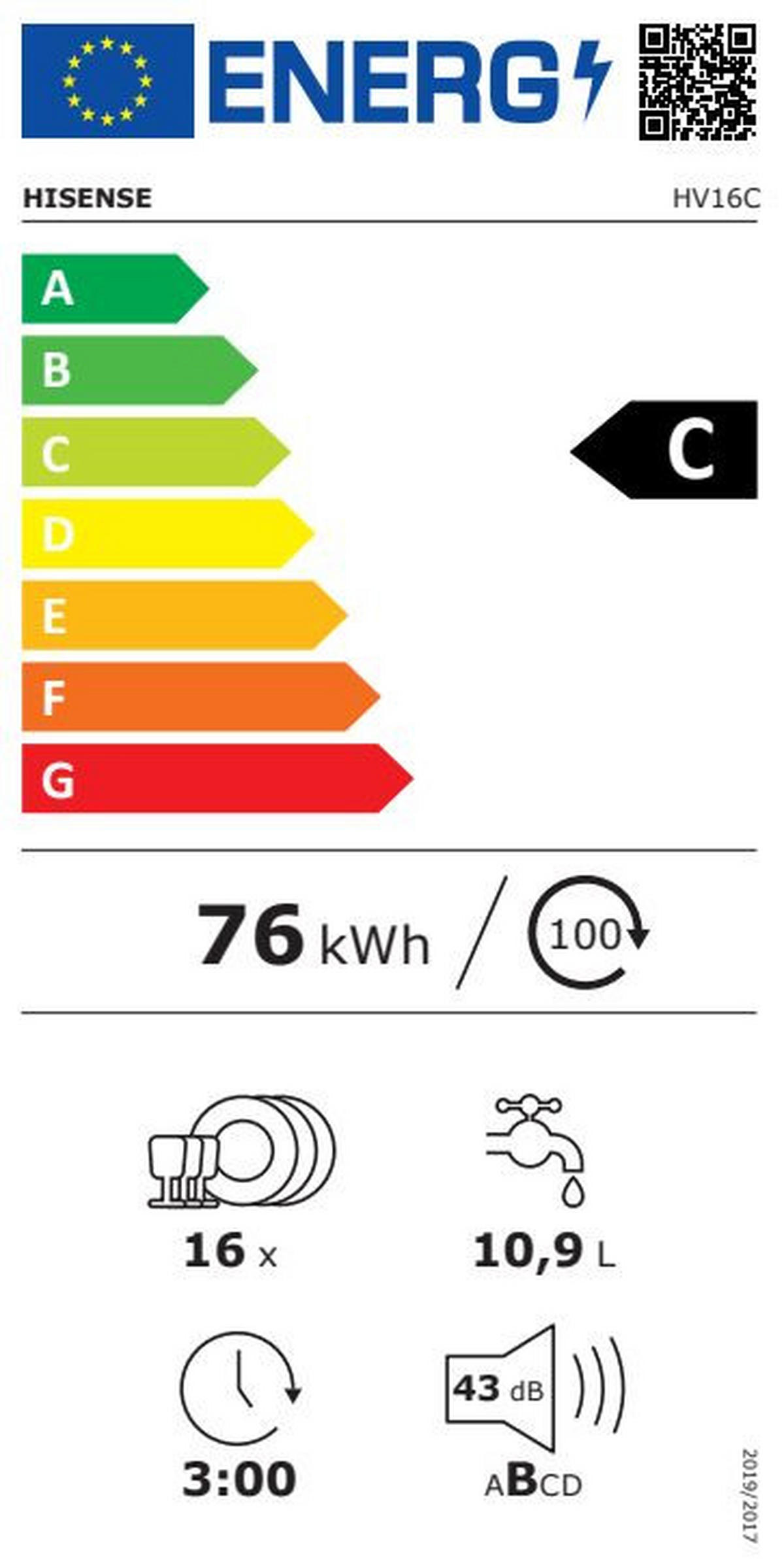 GESCHIRRSPÜLER HV16C  - Edelstahlfarben, Basics, Kunststoff/Metall (59,8/81,6/55,5cm) - Hisense