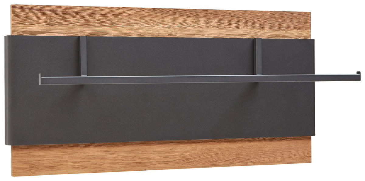 GARDEROBENPANEEL  in 98,4/48,3/35,4 cm  - Eichefarben/Anthrazit, Natur, Holz/Metall (98,4/48,3/35,4cm) - Voglauer