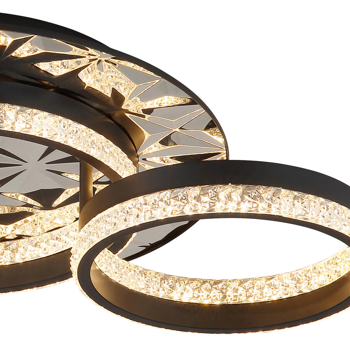 LED-DECKENLEUCHTE DELLA II 50,5/40/14 cm   - Klar/Chromfarben, Design, Kunststoff/Metall (50,5/40/14cm) - Globo