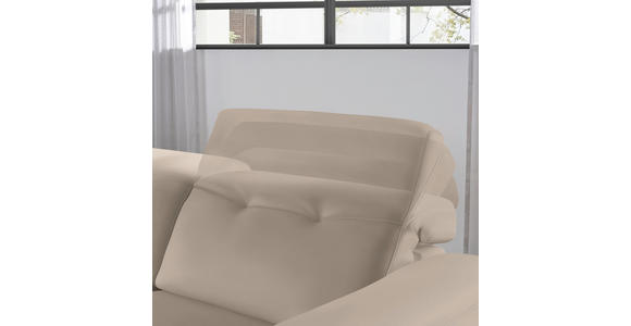 ECKSOFA  in Echtleder Beige  163/305 cm  - Eichefarben/Beige, Design, Leder/Holz (163/305cm) - Novel