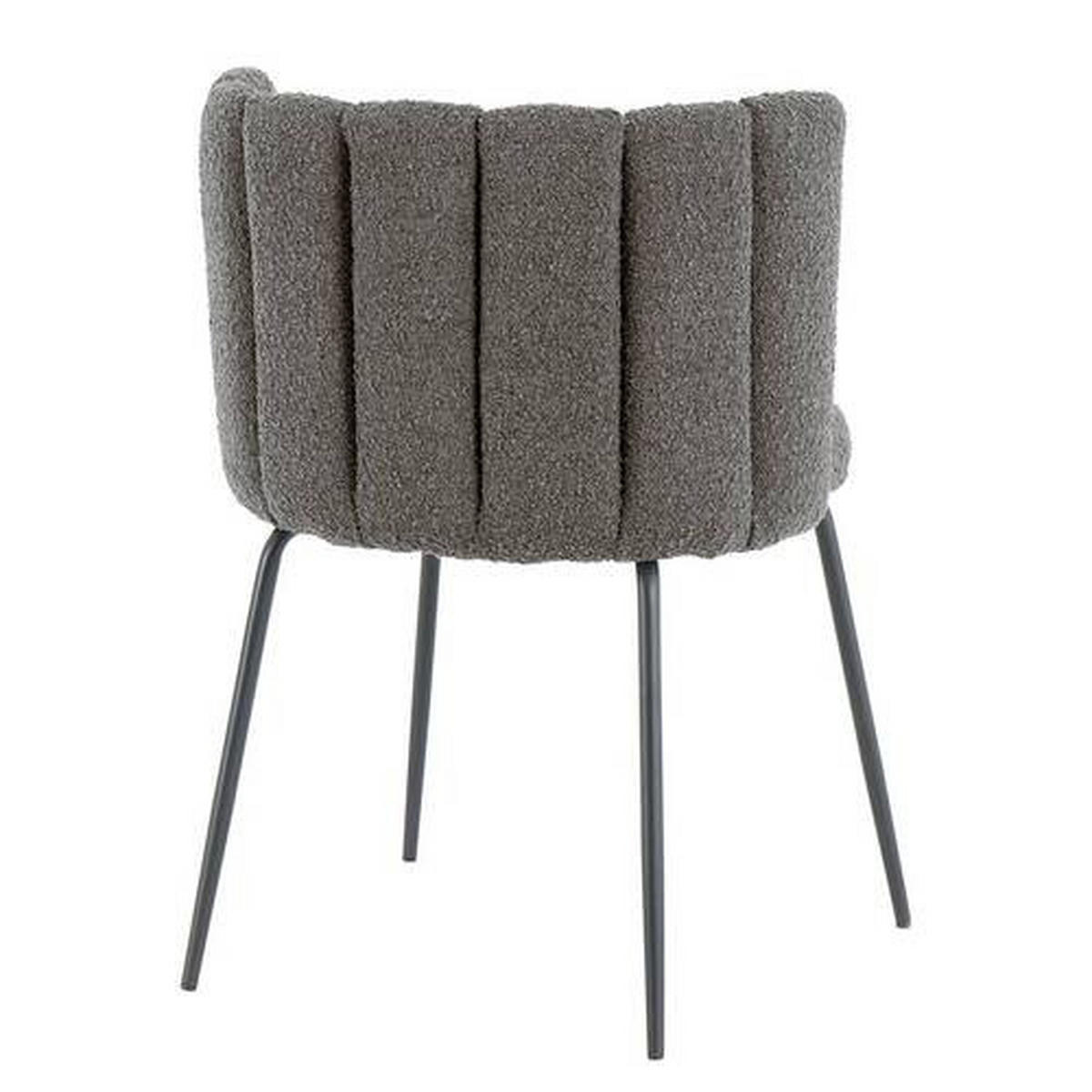 STUHL  in Eisen Bouclé Metall, Textil  - Schwarz/Grau, LIFESTYLE, Textil/Metall (53/77/53cm) - home24