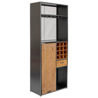 BARSCHRANK Tanne massiv Grau, Naturfarben  - Naturfarben/Grau, Design, Holz/Metall (80/201/38-134,5cm) - Kare-Design