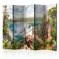 PARAVENT mit 5  Flügel - Multicolor, Basics, Holz/Textil (225/172/3cm) - artgeist