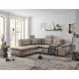 ECKSOFA in Mikrovelours Creme  - Creme/Schwarz, KONVENTIONELL, Kunststoff/Textil (217/265cm) - Carryhome
