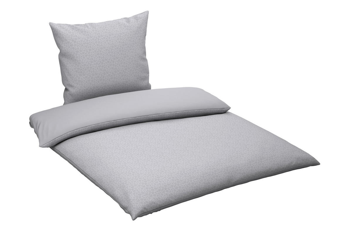 BETTWÄSCHE 2-teilig Mikrofaser 135/200 cm  - Hellgrau, Design, Textil (135/200cm) - Esposa