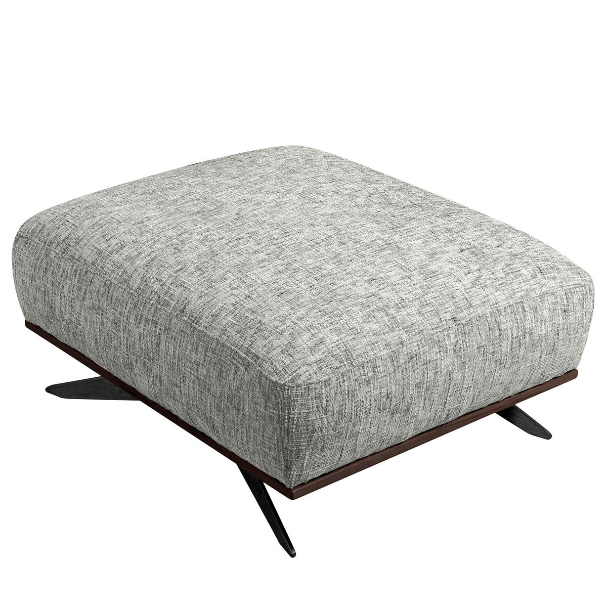 HOCKER PORTLAND Struktur Grau  - Dunkelbraun/Schwarz, Design, Holz/Textil (95/46/80cm) - Livetastic
