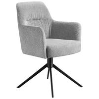 ARMLEHNSTUHL  in Eisen Mikrofaser  - Schwarz/Grau, Design, Textil/Metall (62/88/60cm) - Stylife