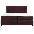 BOXSPRINGBETT 180/200 cm  in Dunkelrot  - Schwarz/Dunkelrot, Design, Textil/Metall (180/200cm) - Esposa