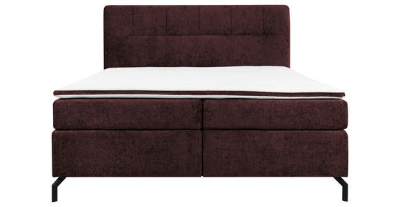 BOXSPRINGBETT 180/200 cm  in Dunkelrot  - Schwarz/Dunkelrot, Design, Textil/Metall (180/200cm) - Esposa