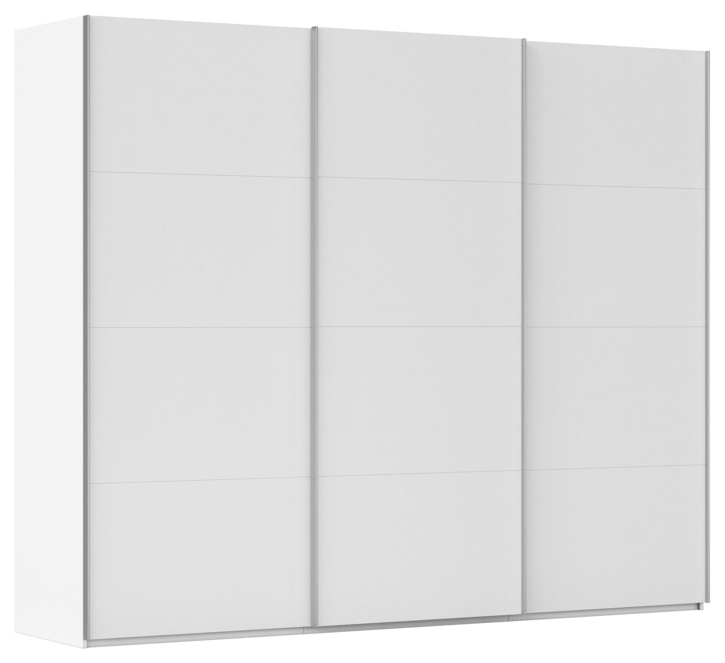 SCHWEBETÜRENSCHRANK 271/223/68 cm 3-türig Weiß  - Alufarben/Weiß, Basics, Holzwerkstoff/Metall (271/223/68cm) - Novel