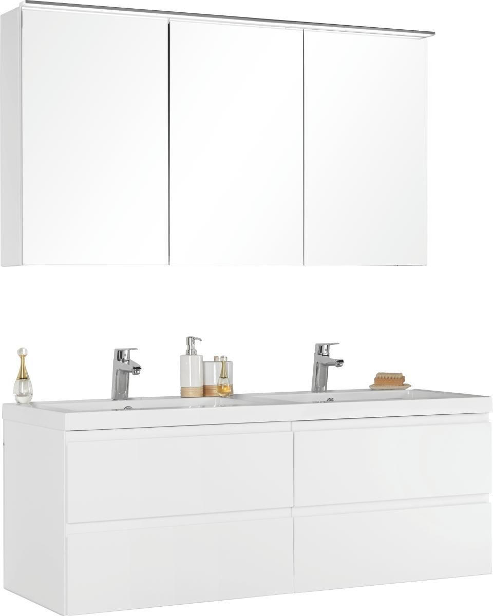 BADEZIMMER  in 140 cm  - Weiß, Design, Glas/Holz (140cm) - Novel