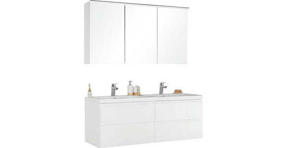 BADEZIMMER in 140 cm - Weiß, Design, Glas/Holz (140cm) - Novel