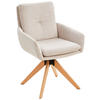 ARMLEHNSTUHL in Holz, Metall, Textil Creme  - Eichefarben/Creme, MODERN, Holz/Textil (59/91/64cm) - Livetastic
