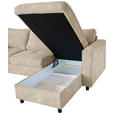 ECKSOFA Naturfarben Flachgewebe  - Schwarz/Naturfarben, KONVENTIONELL, Textil/Metall (252/162cm) - Carryhome