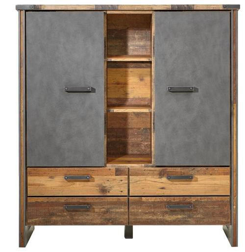 HIGHBOARD 139/152/42 cm  in Grau, Pinienfarben  - Anthrazit/Grau, KONVENTIONELL, Holzwerkstoff/Kunststoff (139/152/42cm) - Hom`in